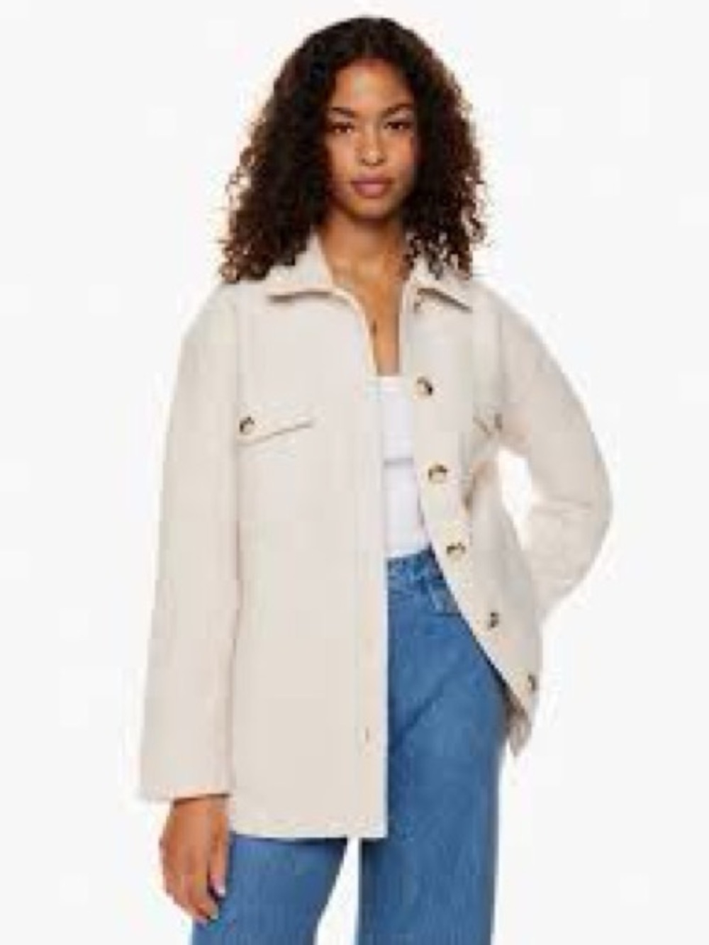 Wilfred Cream Utility Shacket Jacket